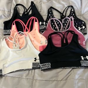 Lot of 6 girls under armor sports bras size L (12)